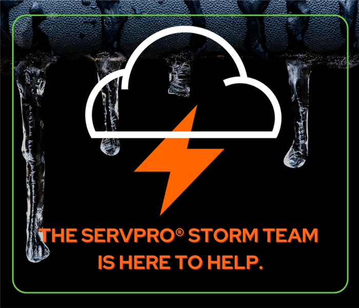 SERVPRO Storm Services Icon- over image of frozen pipe